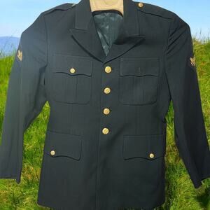 US Army Military Service Green Uniform Coat Jacket DSCP Gold Buttons Mens 39R